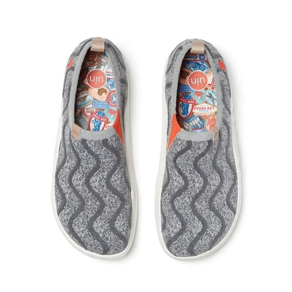 UIN Women's Walking Shoes Slip On Knitted Casual Sneaker (Toledo X- Grey Ripple) - Picture 4 of 10